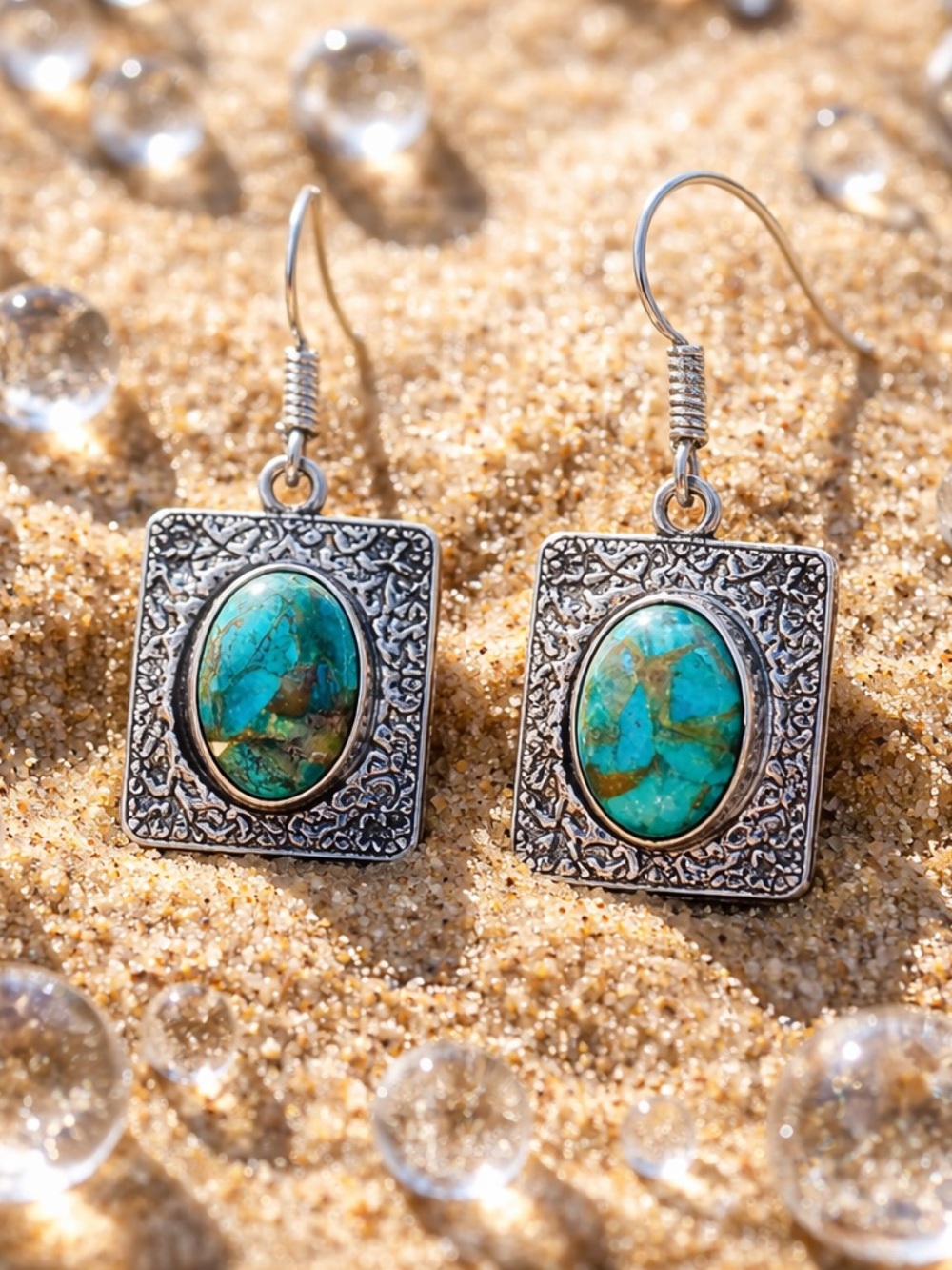 SOLD ! Chrysocolla Necklace & Earrings - Picture 16 of 16